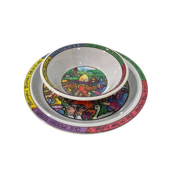 Childrens Melamine Bowl and Plate Nursery Rhymes Winterthur - Picture 1 of 8